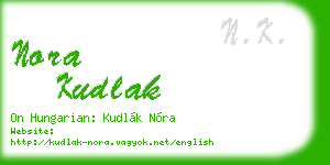 nora kudlak business card