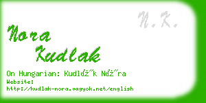 nora kudlak business card